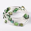 Shell Beads Wrap Bracelets BJEW-JB01608-03-1