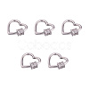 Brass Micro Pave Clear Cubic Zirconia Screw Carabiner Lock Charms ZIRC-E164-07P-2