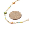 Handmade Brass Flower Link Chain Necklace for Women NJEW-JN04266-5