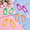   8 Pairs 4 Colors Acrylic Rectangle Dangle Stud Earrings with 304 Stainless Steel Pins for Women EJEW-PH0001-13-5