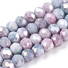 Faceted Electroplated Glass Beads Strands GLAA-C023-02-B05-1