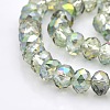 Half Rainbow Plated Faceted Rondelle Glass Beads Strands GLAA-A024E-HR01-1