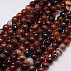Natural Striped Agate/Banded Agate Beads Strands G-G581-8mm-19-1