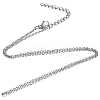 Non-Tarnish 304 Stainless Steel Cable Chain Necklace STAS-T040-PJ204-60-1