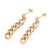 Curb Chains Dangle Stud Earring and Pendant Necklace SJEW-E043-03-6