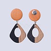 Resin & Wood Dangle Earrings EJEW-JE03028-3