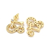 Brass Micro Pave Clear Cubic Zirconia Pendants KK-Z044-27G-2