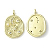 Rack Plating Brass Micro Pave Cubic Zirconia Pendants KK-K332-07G-2