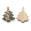 Christmas Alloy Rhinestone Stud Earrings for Women EJEW-U024-01G-01-2