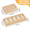 HOBBIESAY 2Pcs 2 Styles Rectangle 5-Slot Bamboo & 3-Slot Wood Ring Display Tray Stands RDIS-HY0001-02B-2