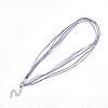 Waxed Cord and Organza Ribbon Necklace Making NCOR-T002-319-2