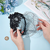 Bridal Flower Rhinestone Mesh Veil Cloth Hair Bands OHAR-WH0001-14B-3