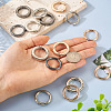Beadthoven 24Pcs 6 Styles Zinc Alloy Spring Gate Rings FIND-BT0001-25-19