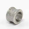 Stainless Steel Large Hole Column Textured Beads STAS-G037-12-2