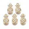 Brass Micro Pave Clear Cubic Zirconia Charms RJEW-T063-47G-NF-1