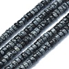 Natural Snowflake Obsidian  Beads Strands G-F631-A04-1