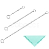 Anti-Tarnish 3Pcs 3 Style Rhodium Plated 925 Sterling Silver Chain Extender FIND-SZ0001-74P-1