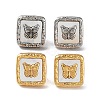 6 Pair 2 Color Square & Butterfly Natural Shell Stud Earrings EJEW-A024-04-2