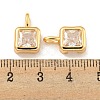 Brass with  Clear Cubic Zirconia Pendants KK-U006-05G-3