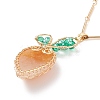 Natural Aventurine Braided Carrot Pendant Necklace NJEW-TA00036-6