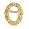 Rack Plating Oval Brass Micro Pave Cubic Zirconia Adjustable Ring Components KK-Q819-14G-2