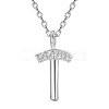 SHEGRACE Rhodium Plated 925 Sterling Silver Initial Pendant Necklaces JN916A-1