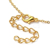 Glass Rectangle Pendant Necklace with Golden Brass Cable Chains Necklace for Women NJEW-FZ00011-4