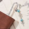 Mother's Day Key & Infinity Love Heart Pendant Bookmark with Synthetic Imperial Jasper AJEW-JK00259-06-2