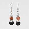 Natural Lava Rock Dangle Earrings EJEW-JE02106-01-1