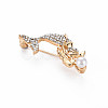 Crystal Rhinestone Mermaid Brooch with Imitation Pearl JEWB-N007-025LG-FF-2