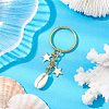 Iron with Natural Cowrie Shell Keychain KEYC-JKC00854-2