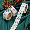 6 Rolls 3 Style Flat Round Christmas Theme Snowman & Snowflake Tag Stickers DIY-LS0003-51-5