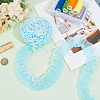 8 Yard Polyester Pleated Lace Ribbon OCOR-WH0078-159A-4