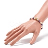 Alloy Gender Symbol & Glass Round Beaded Stretch Bracelet for Women BJEW-JB08511-01-3