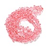 Spray Painted Transparent Glass Beads Strands X-GLAA-P060-01B-06-2