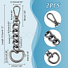 Unicraftale 2Pcs Aluminum & Iron & Zinc Alloy Oval Link Purse Strap Extenders FIND-UN0003-19B-3