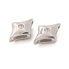 925 Sterling Silver Micro Pave Clear Cubic Zirconia Slide Charms STER-P061-02A-P-2