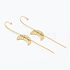 Brass Micro Pave Clear Cubic Zirconia Ear Wrap Crawler Hook Earrings EJEW-H125-02G-2