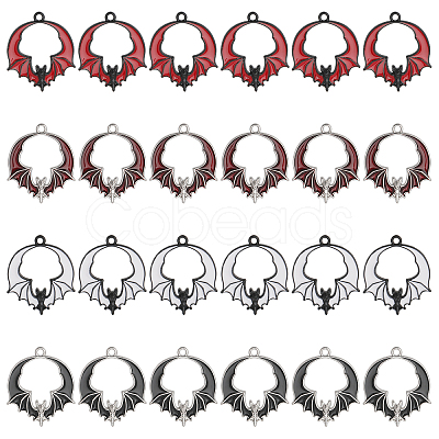 CHGCRAFT 24Pcs 4 Colors Alloy Enamel Pendants Sets ENAM-CA0001-66-1