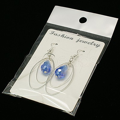 Trendy Glass Teardrop Dangle Earrings EJEW-JE00529-08-1