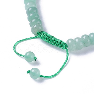 Adjustable Natural Green Aventurine Braided Bead Bracelets BJEW-F369-A11-1