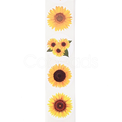 Sunflower Theme Paper Stickers X-DIY-L051-001-1