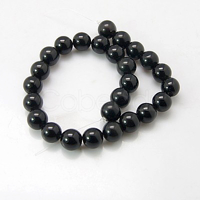 Synthetic Black Stone Beads Strands X-G-G088-12mm-1