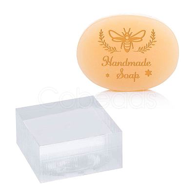 Clear Acrylic Soap Stamps DIY-WH0441-003-1