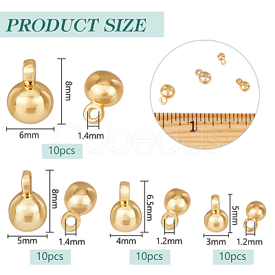 BENECREAT 40Pcs 4 Styles Brass Charms KK-BC0013-80-1