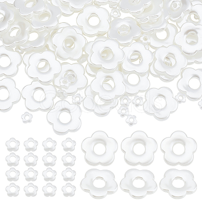 ARRICRAFT 100Pcs 2 Style ABS Plastic Imitation Pearl Beads OACR-AR0001-11-1