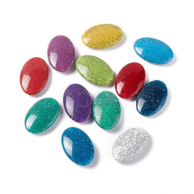 Crackle Opaque Acrylic Beads OACR-C006-38-1