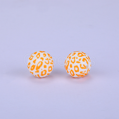 Printed Round Silicone Focal Beads SI-JX0056A-87-1