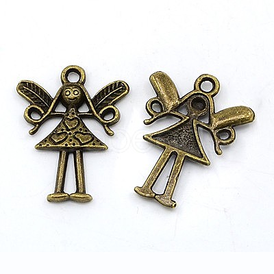 Tibetan Style Alloy Fairy Large Pendants TIBEP-S611-AB-LF-1