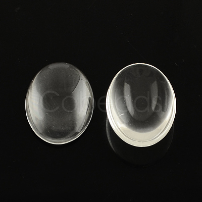 Transparent Oval Glass Cabochons GGLA-R022-10x8-1